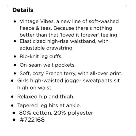 NEW High Waisted Vintage Printed Joggers Sweatpants Gray XL Girl’s OLD NAVY - Picture 4 of 13